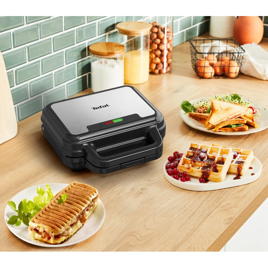 Tefal - Voileipägrilli ULTRA COMPACT 3in1 700W/230V musta/kromi