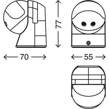 Telefunken 306404TF - Ulkoliikennanturi 180° IP44 hopea