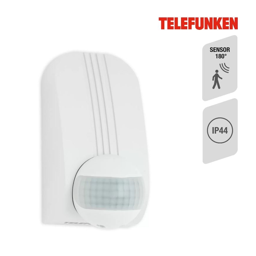 Telefunken 306506TF - Ulkoliikennanturi 180° IP44 valkoinen