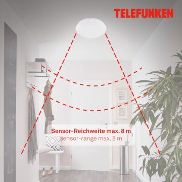 Telefunken 601206TF - LED-kattovalaisin kylpyhuoneeseen anturilla LED/15W/230V IP44 halkaisija 28 cm