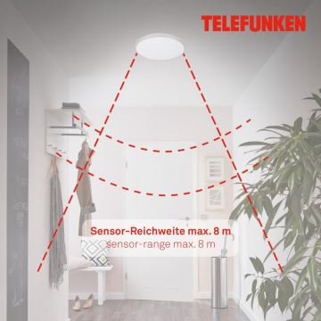 Telefunken 601604TF - LED-kattovalaisin kylpyhuoneeseen anturilla LED/12W/230V IP44 halkaisija 29 cm