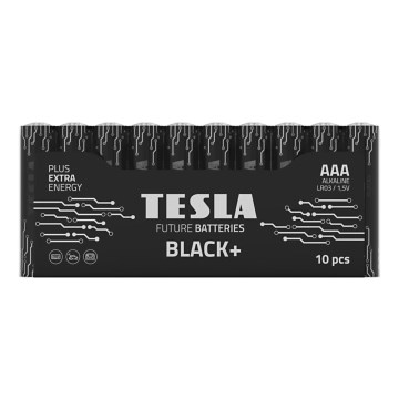 Tesla Batteries - 10 kpl Alkaliparisto AAA BLACK+ 1,5V 1200 mAh