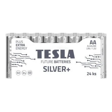 Tesla Batteries - 24 kpl Alkaliparisto AA SILVER+ 1,5V 2900 mAh