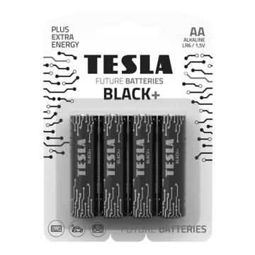 Tesla Batteries - 4 kpl Alkaliparisto AA BLACK+ 1,5V 2800 mAh