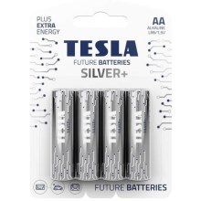 Tesla Batteries - 4 kpl Alkaliparisto AA SILVER+ 1,5V 2900 mAh