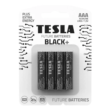 Tesla Batteries - 4 kpl Alkaliparisto AAA BLACK+ 1,5V 1200 mAh