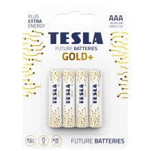 Tesla Batteries - 4 kpl Alkaliparisto AAA GOLD+ 1,5V 1350 mAh
