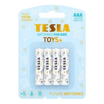 Tesla Batteries - 4 kpl Alkaliparisto AAA TOYS+ 1,5V 1300 mAh