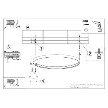 Thoro TH.224 - LED-kattovalaisin RIO LED/50W/230V CRI90 3000K halkaisija 78 cm kulta