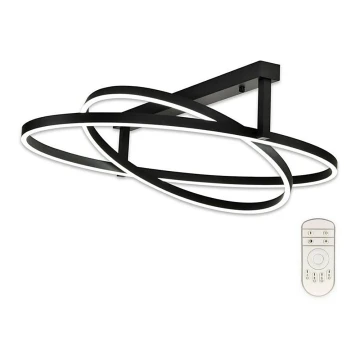 Top Light - LED-himmennyskattokruunu SATURN 2xLED/25W/230V musta + kauko-ohjaus