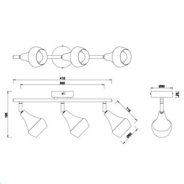 Trio - Kohdevalo TRUMPET 3xE14/40W/230V