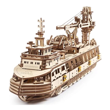 Ugears - 3D puinen mekaaninen palapeli Research vessel