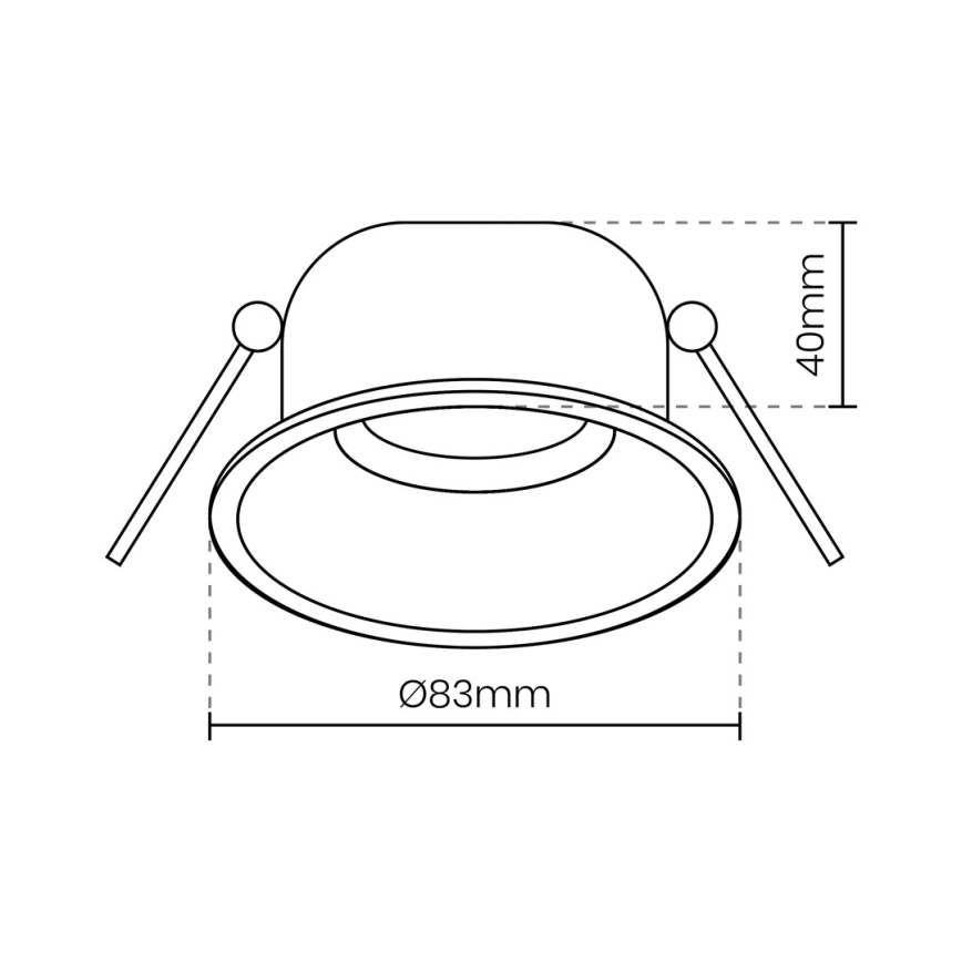 Upotettava valo EYE 1xGU10/25W/230V pyöreä musta