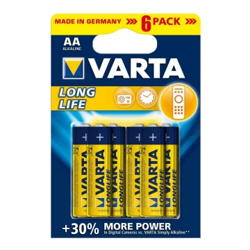 Varta 4106 - 6 kpl Alkaliparisto LONGLIFE EXTRA AA 1,5V