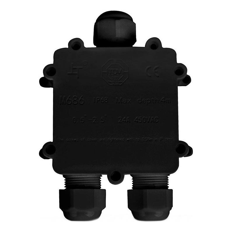 Vedenpitävä kytkentärasia IP68 musta