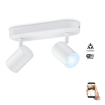 WiZ - LED Himmennettävä kohdevalo IMAGEO 2xGU10/4,9W/230V 2700-6500K Wi-Fi CRI 90 valkoinen