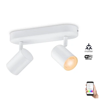 WiZ - LED RGBW Himmennettävä kohdevalo IMAGEO 2xGU10/4,9W/230V 2200-6500K Wi-Fi CRI 90 valkoinen