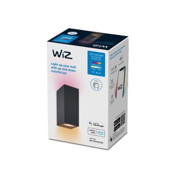 WiZ -LED RGBW Himmennettävä seinävalo UP&DOWN 2xGU10/4,7W/230V 2200-6500K Wi-Fi CRI 90 musta