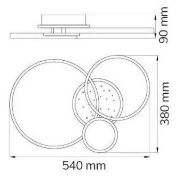 Wofi 11656 - LED Himmennettävä pinta-asennettava kattokruunu KIAH LED/32,5W/230V