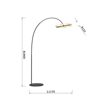 Wofi 3016-104L - Himmennettävä LED-lattiavalaisin BREST LED/21W/230V