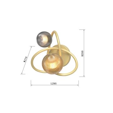 Wofi 4015-204 - LED-seinävalaisin METZ 2xG9/3,5W/230V kulta/harmaa