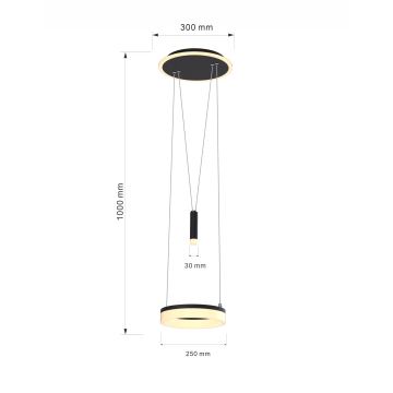 Wofi 6054-302 - Himmennettävä LED-kattokruunu johdossa JESSE LED/15,5W/230V musta