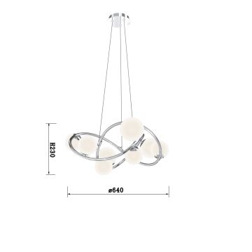 Wofi 7014-807 - LED-kattokruunu johdossa NANCY 8xG9/3,5W/230V kiiltävä kromi