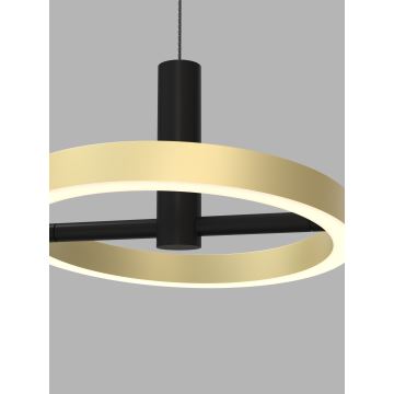 Wofi 7016-304 - Himmennettävä LED-kattokruunu johdossa BREST LED/26W/230V musta/kulta