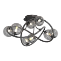 Wofi 9014-805 - Kiinteä LED-kattokruunu NANCY 8xG9/3,5W/230V musta kromi