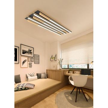 Wofi 9031-506L - Himmennettävä LED-kattovalaisin PALERMO LED/57W/230V kumipuu