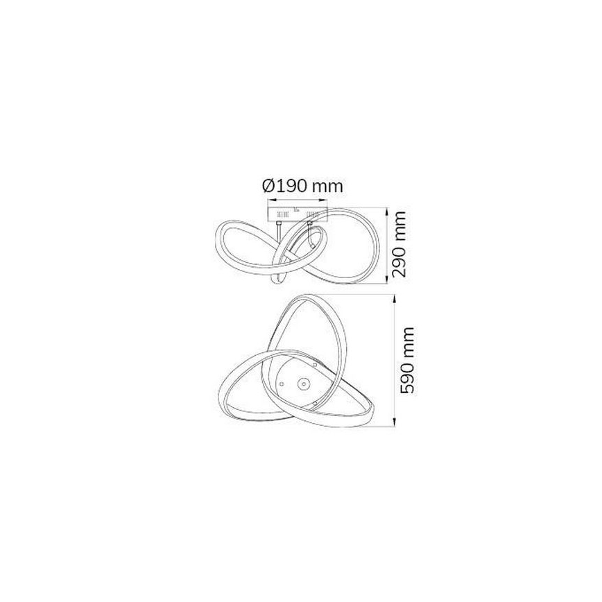 Wofi 9134.01.88.9000 - Kiinteä LED-kattokruunu INDIGO LED/45W/230V