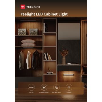 Yeelight - LED Himmennettävä ladattava huonekaluvalaistus anturilla LED/2,3W/1500 mAh 4000K 40 cm hopea