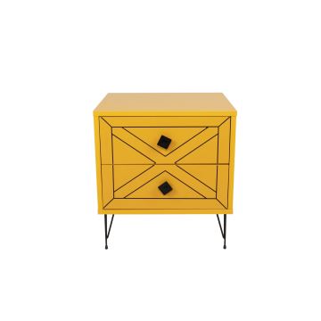 Yöpöytä LUNA 55x50 cm keltainen