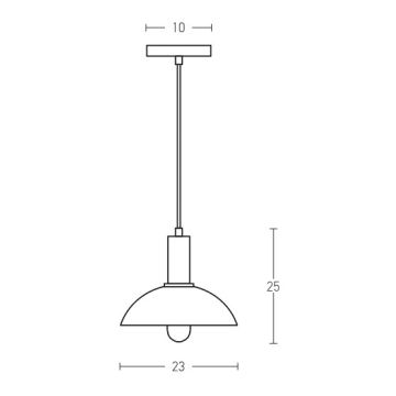 Zambelis 180052 - Kattokruunu johdossa 1xE27/40W/230V musta