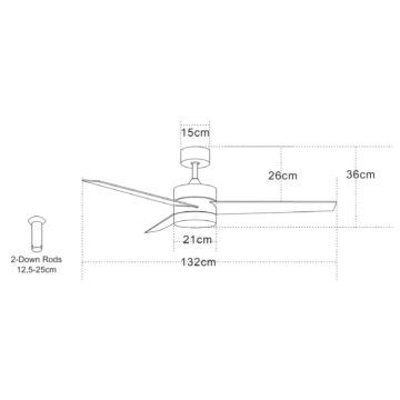 Zambelis 19134 - LED Kattotuuletin LED/15W/230V 3000/4000/6000K kromi + kauko-ohjaus