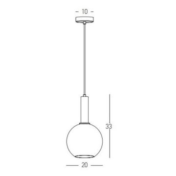 Zambelis 22071 - Kattokruunu johdossa 1xE27/40W/230V halkaisija 20 cm kulta