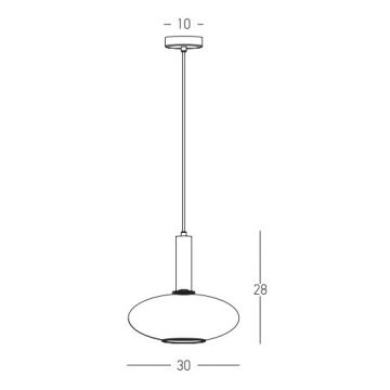 Zambelis 22072 - Kattokruunu johdossa 1xE27/40W/230V halkaisija 30 cm kulta