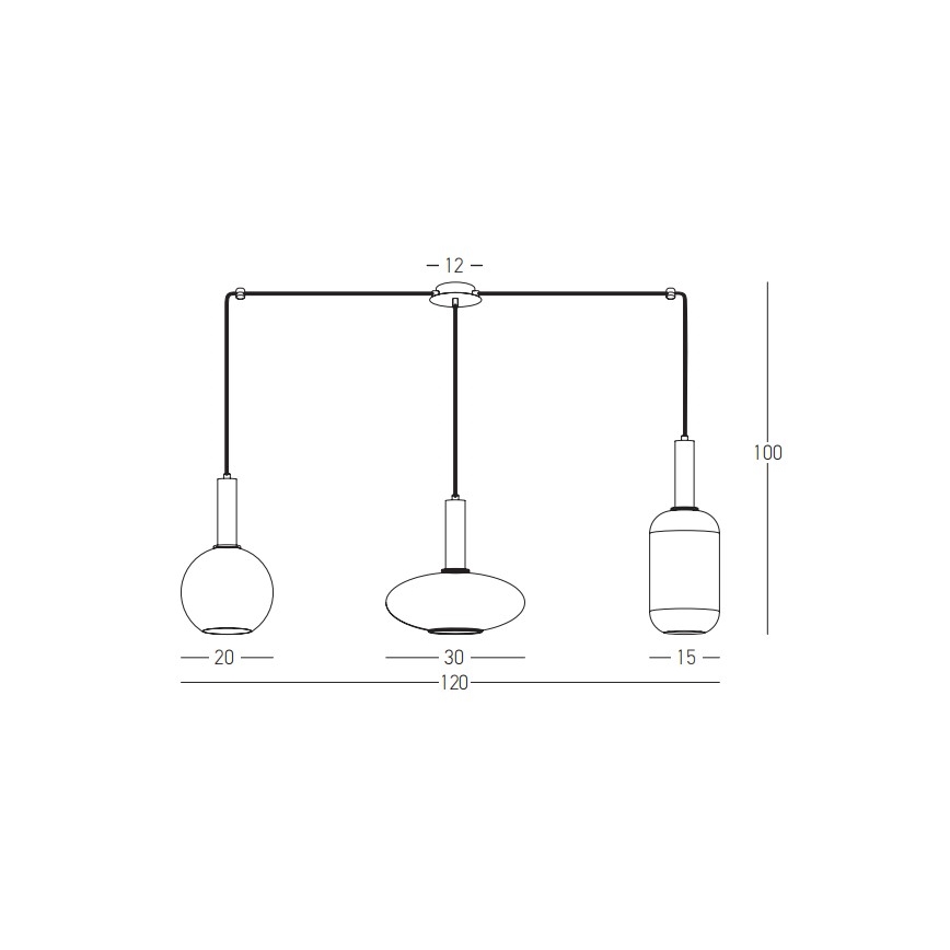 Zambelis 22151 - Kattokruunu johdossa 3xE27/40W/230V kulta