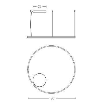 Zambelis 22240 - Himmennettävä LED-kattokruunu johdossa LED/57W/230V 3000K halkaisija 80 cm kulta