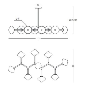 Zambelis 23023 - Riippukattokruunu 8xG9/5W/230V kulta