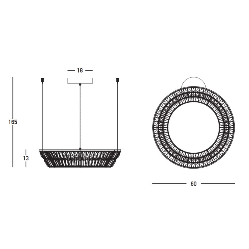 Zambelis 23046 - LED Himmennettävä kristalli kattokruunu johdossa LED/38W/230V CRI 90 3000K halkaisija 60 cm messinki