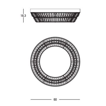 Zambelis 23047 - LED Himmennettävä kristallikattovalaisin LED/38W/230V CRI 90 3000K halkaisija 60 cm messinki