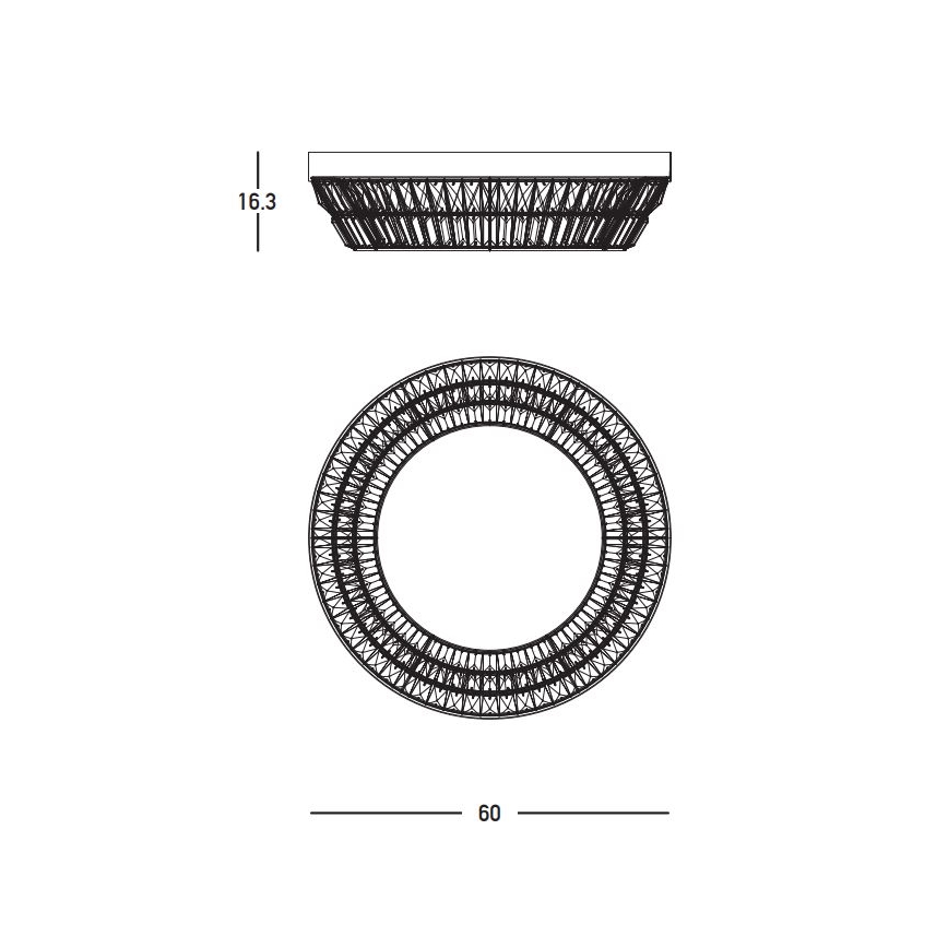 Zambelis 23047 - LED Himmennettävä kristallikattovalaisin LED/38W/230V CRI 90 3000K halkaisija 60 cm messinki