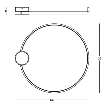 Zambelis 23098 - Himmennettävä LED-kattovalaisin LED/24W/230V 3000K halkaisija 60 cm musta