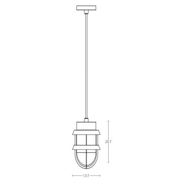 Zambelis E172 - Ulkokattokruunu 1xE27/40W/230V IP54 ruskea