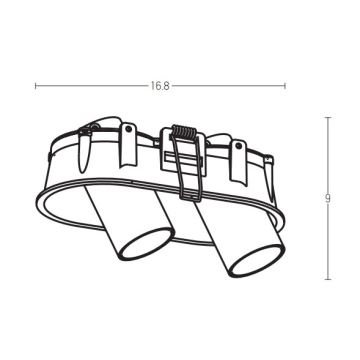 Zambelis Z11207-B - LED Upotettu kohdevalo 2xLED/7W/230V CRI90 musta