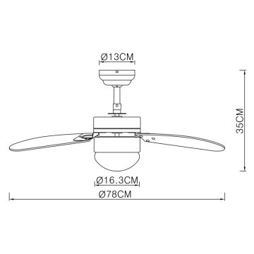 ZEVENTI - Kattotuuletin FAMARA 1xE14/60W/230V