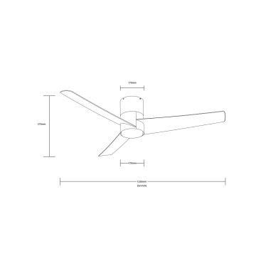 ZEVENTI - LED Kattotuuletin BARROSA LED/18W/230V Wi-Fi Tuya musta + kauko-ohjaus