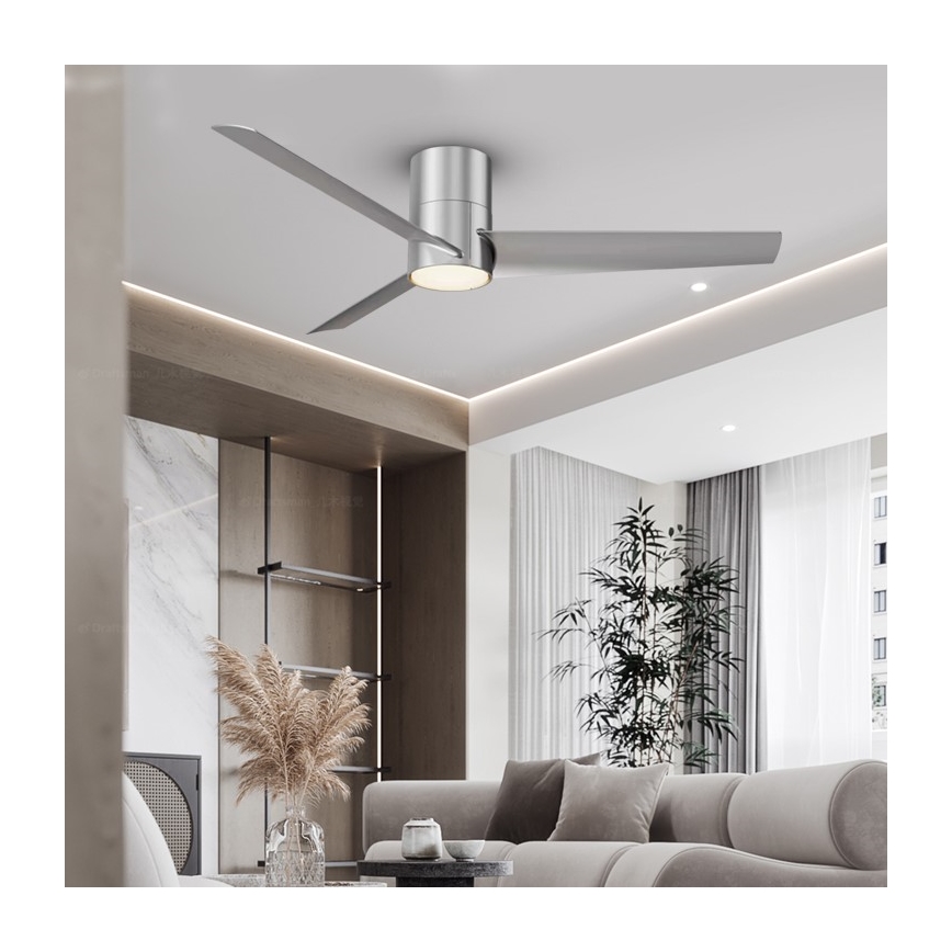 ZEVENTI - LED Kattotuuletin BARROSA LED/18W/230V Wi-Fi Tuya kromi + kauko-ohjaus