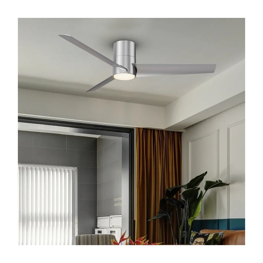 ZEVENTI - LED Kattotuuletin BARROSA LED/18W/230V Wi-Fi Tuya kromi + kauko-ohjaus